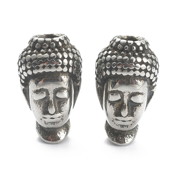 

PandaHall 304 Stainless Steel Beads, Buddha, Antique Silver, 14x8x7mm, Hole: 1.8mm 304 Stainless Steel Human