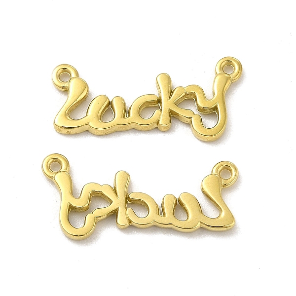 

PandaHall Ion Plating(IP) 304 Stainless Steel Pendants, Word Lucky Charm, Real 14K Gold Plated, 8.5x19x1.5mm, Hole: 0.8mm 304 Stainless...