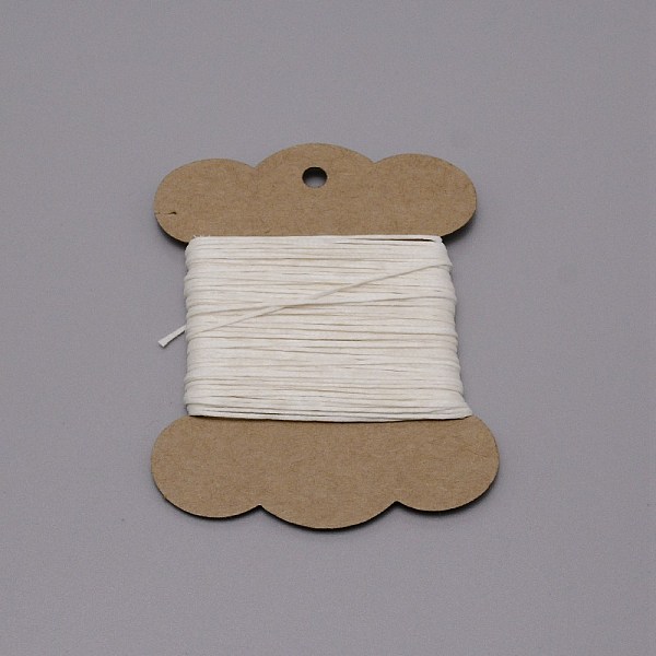 

PandaHall Wax Cord, with Craft Paper Cards, Flat, for Bracelet Making, Floral White, 1mm, about 32.81 Yards(30m)/Card Waxed Polyester Cord...