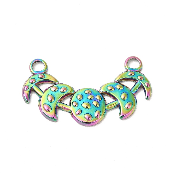 

PandaHall Ion Plating(IP) 304 Stainless Steel Pendants, Moon Phase Charms, Rainbow Color, 16.5x29.5x2mm, Hole: 2.4mm 304 Stainless Steel...