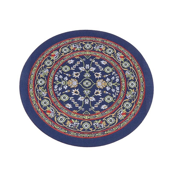 

PandaHall Turk Style Round Carpet Woven Floor Mat, for 1:12 Mini Doll House, Steel Blue, 160mm Cloth Flat Round