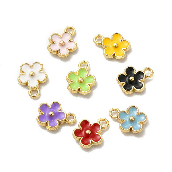 

PandaHall Alloy Enamel Pandants, Lead Free & Cadmium Free, Light Gold, Flower Charm, Mixed Color, 10x8x2.5mm, Hole: 1.4mm Alloy+Enamel..., Multicolor