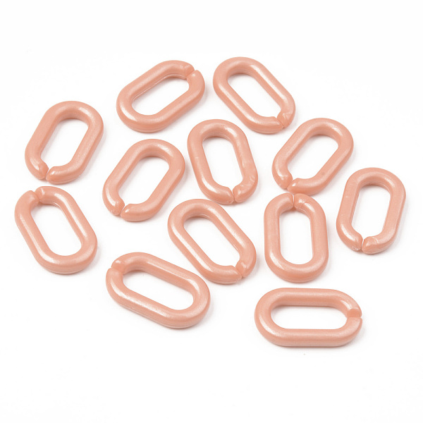 

PandaHall Opaque Acrylic Linking Rings, Quick Link Connectors, For Jewelry Cable Chains Making, Oval, Dark Salmon, 27x16x4mm, Inner Diameter...