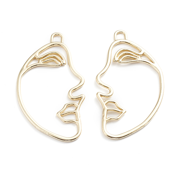 

PandaHall Alloy Open Back Bezel Pendants, For DIY UV Resin, Epoxy Resin, Pressed Flower Jewelry, Abstract Face, Golden, 42.5x24.5x1.2mm...