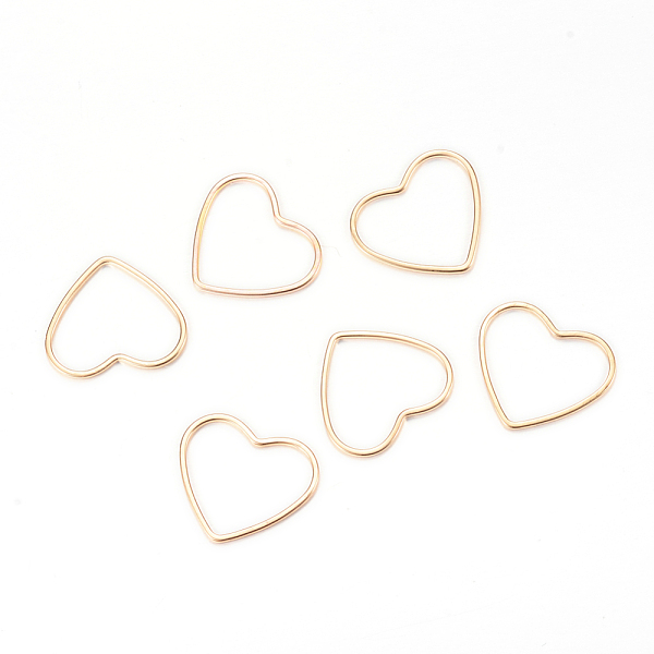 

PandaHall Brass Linking Rings, Heart, Real 18K Gold Plated, 42x50x1mm Brass Heart