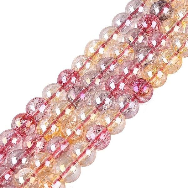 Galvanoplastie brins de perles de verre craquelées transparentes