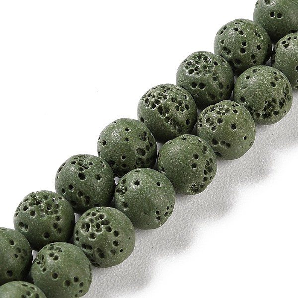 

PandaHall Synthetic Lava Rock Dyed Beads Strands, Round, Dark Olive Green, 7.5~8mm, Hole: 1mm, about 50pcs/strand, 14.88''(37.8cm) Lava Rock...