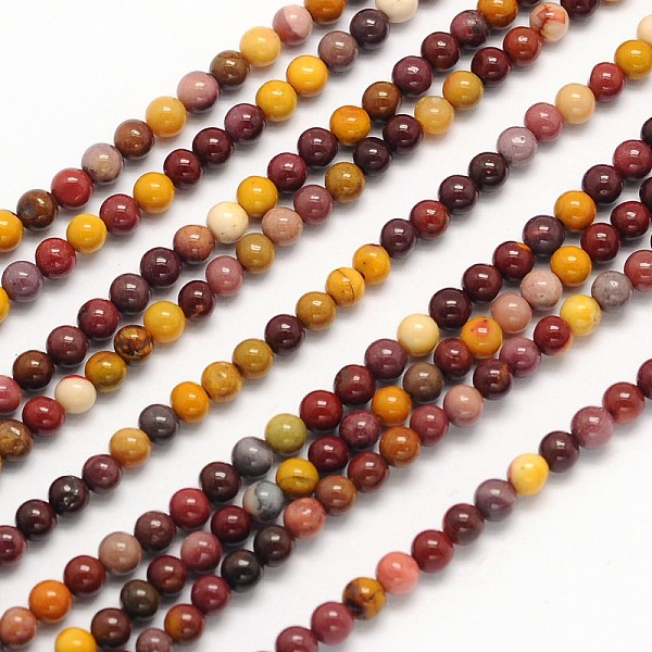 

PandaHall Natural Mookaite Round Beads Strands, 3mm, Hole: 1mm, about 126pcs/strand, 15.5 inch Mookaite Round