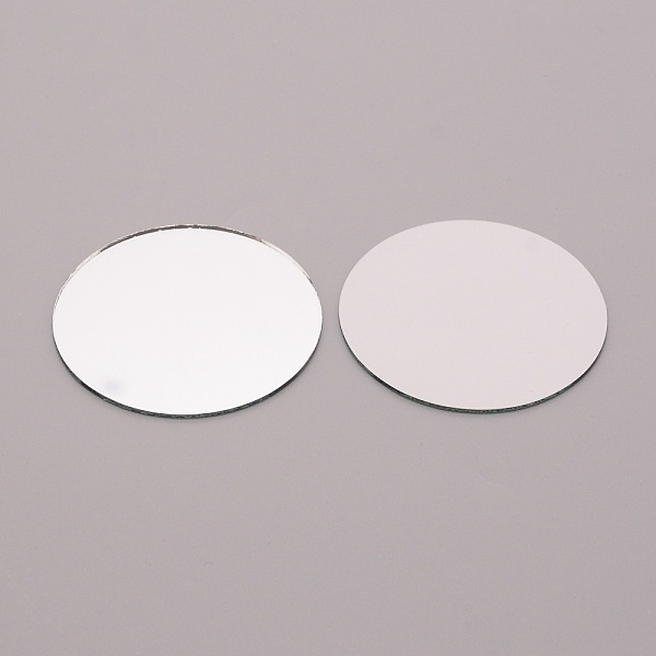 

PandaHall Flat Round Shape Glass Mirror, for Folding Compact Mirror Cover Molds, White, 5x0.1cm Glass Flat White
