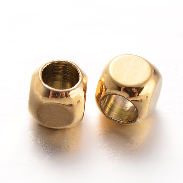 

PandaHall Cube Brass Spacer Beads, Golden, 3x3x3mm, Hole: 2mm Brass Cube