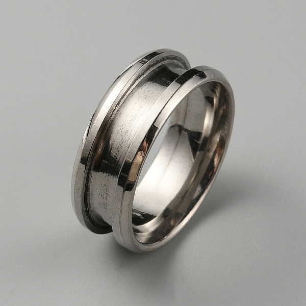 

PandaHall 304 Stainless Steel Grooved Finger Ring Settings, Ring Core Blank, for Inlay Ring Jewelry Making, Stainless Steel Color, US Size 9...