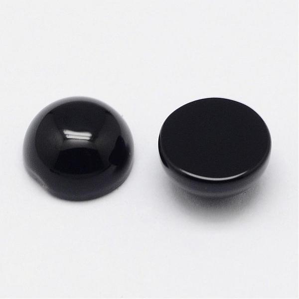 

PandaHall Natural Black Agate Cabochons, Half Round, 10x5mm Black Agate Half Round
