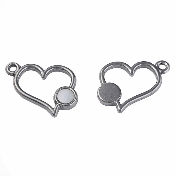 

PandaHall 304 Stainless Steel Pendants, with White Shell, Heart, Stainless Steel Color, 15x17x2mm, Hole: 1.6mm Stainless Steel+Shell Heart...