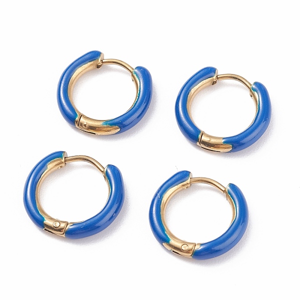 Двухцветные массивные серьги-кольца из нержавеющей стали 304 цвета с эмалью для женщин