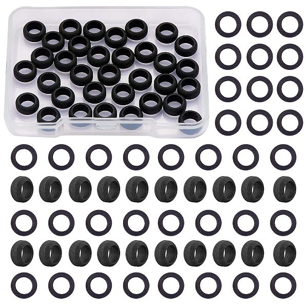 

PandaHall 304 Stainless Steel Big Hole Beads, Textured Beads, Rondelle, Electrophoresis Black, 8x4mm, Hole: 5mm, 50pcs/box 304 Stainless...