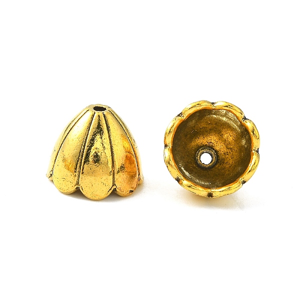 

PandaHall Tibetan Style Alloy Multi-Petal Bead Caps, Cadmium Free & Lead Free, Antique Golden, 17.5x16mm, Hole: 2mm, Inner Diameter: 13mm...