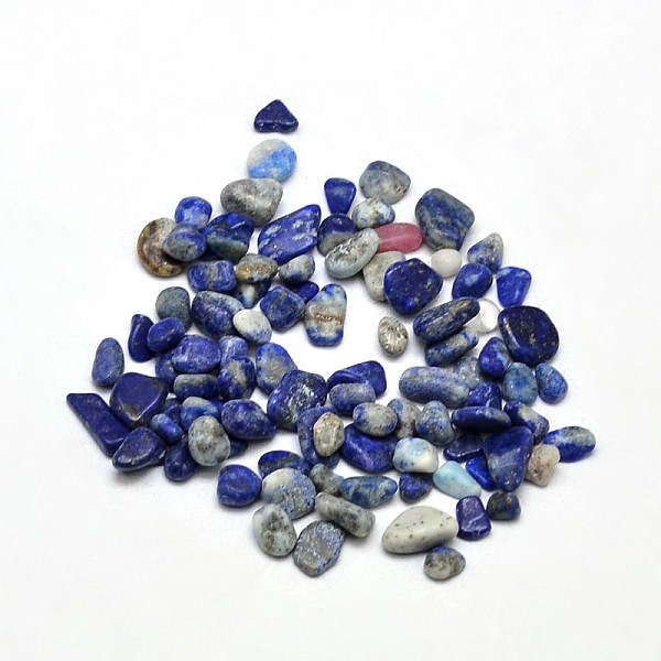 

PandaHall Natural Lapis Lazuli Chip Beads, Tumbled Stone, No Hole, 3~5x2~4mm, about 4300pcs/500g Lapis Lazuli Chip