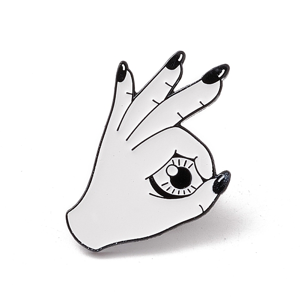 

PandaHall Punk Style White Enamel Pin, Electrophoresis Black Plated Lapel Pin Brooch for Backpack Clothes, Eye, 33x24x1.5mm Alloy+Enamel...