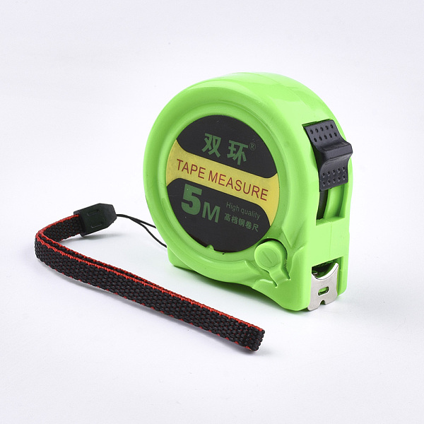 

PandaHall Self-Locking Iron Tape Measures, Measure Tool, with Plastic, Linen, 5m(16feet), 69x68x36mm Plastic Brown