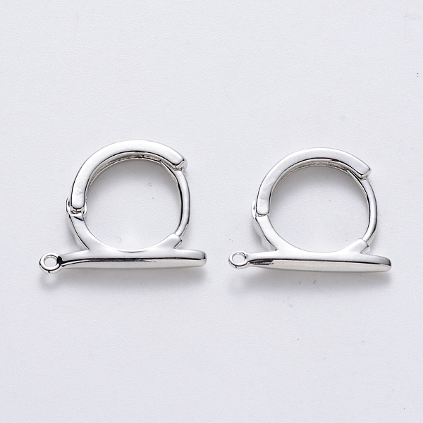 

PandaHall Brass Hoop Earrings Findings, Nickel Free, with Horizontal Loop, Real Platinum Plated, 17x13.5~14.5x2.5mm, Hole: 1mm, Pin...