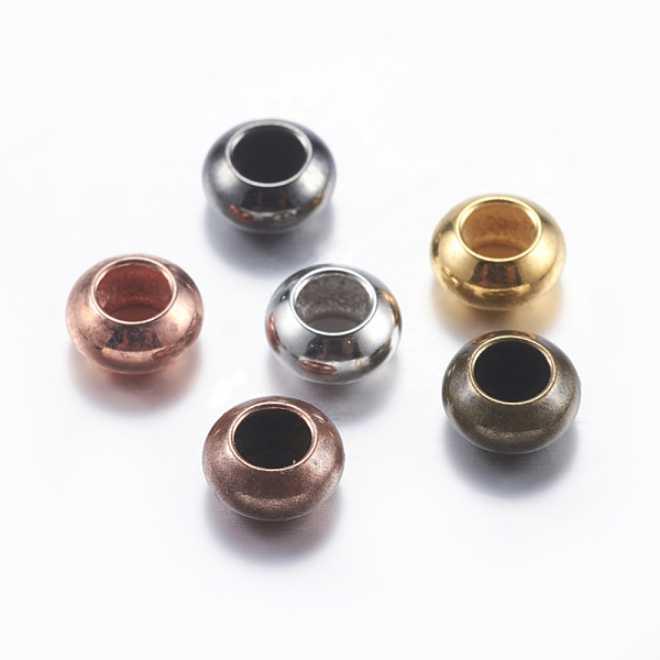 

PandaHall Brass Beads, Rondelle, Mixed Color, 6x3mm, Hole: 3mm Brass Rondelle Multicolor