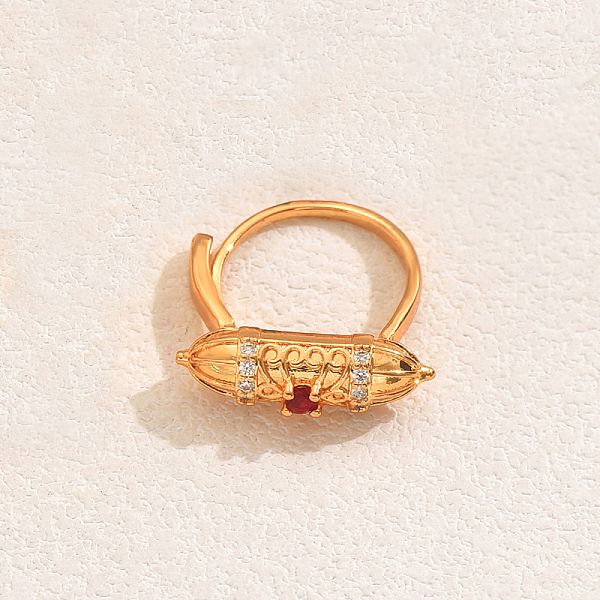 Bagues élégantes vintage en laiton avec pavé de zircones cubiques pour femmes