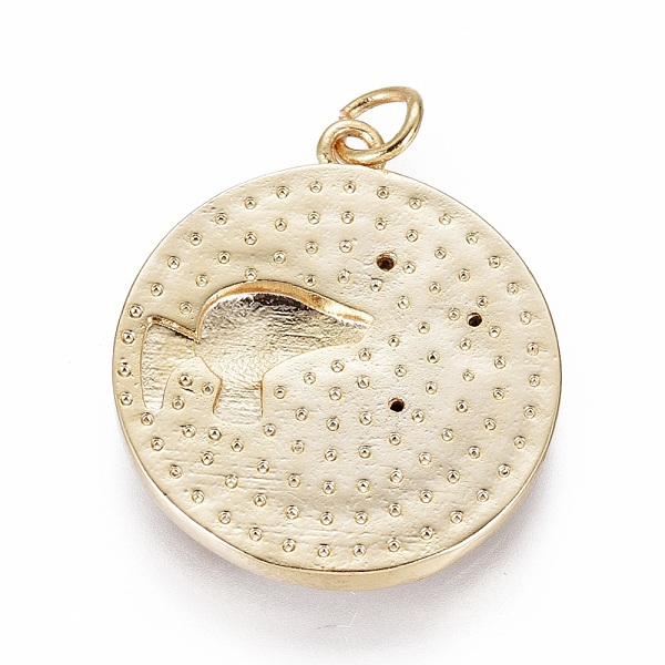 

PandaHall Brass Micro Pave Cubic Zirconia Pendants, with Enamel and Jump Ring, Flat Round with Constellations, Golden, Aries, 23x21x2.5mm..., Clear