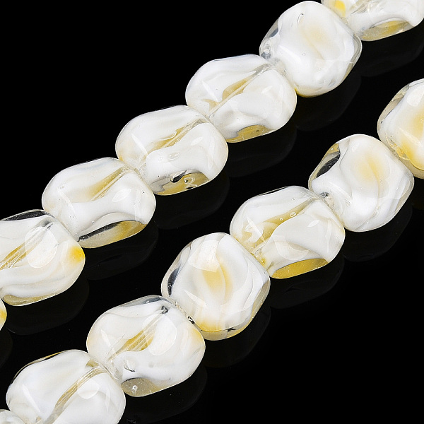 

PandaHall Handmade Milleflori Glass Beads Strands, Square, Floral White, 10.5x11.5~12x7mm, Hole: 1mm, about 50pcs/strand, 20.63''(52.4cm)...
