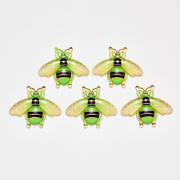 

PandaHall Transparent Acrylic Pendants, with Plated Bottom, Bees, Lime, 26.5x32.5x4mm, Hole: 1mm Acrylic Bees Green