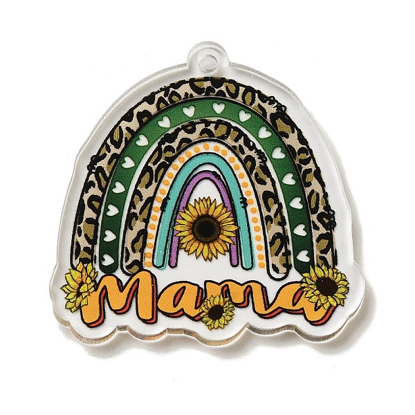 

PandaHall Acrylic Pendants, Double-Sided Printed, Rainbow, 39x39x2.5mm, Hole: 2mm Acrylic Rainbow Orange