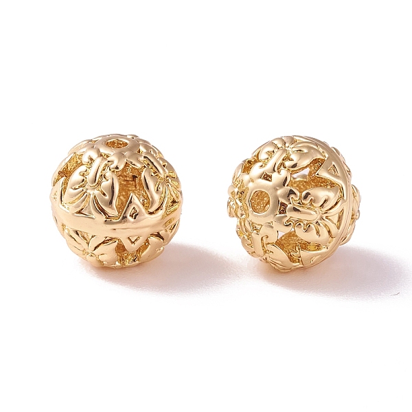 

PandaHall Brass Hollow Round Beads, Golden, 8x7.5mm, Hole: 1.2mm Brass Round