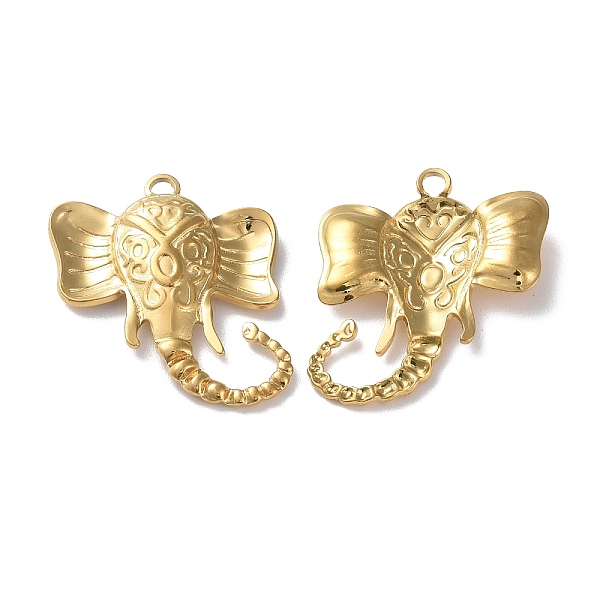 

PandaHall Ion Plating(IP) 304 Stainless Steel Pendants, Elephant Charm, Golden, 31.5x29x3mm, Hole: 2.4mm 304 Stainless Steel Elephant