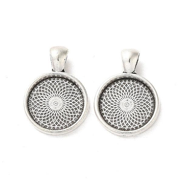 

PandaHall Tibetan Style Flat Round Alloy Pendant Cabochon Settings, Plain Edge Bezel Cups, Cadmium Free & Lead Free, Antique Silver, Tray...