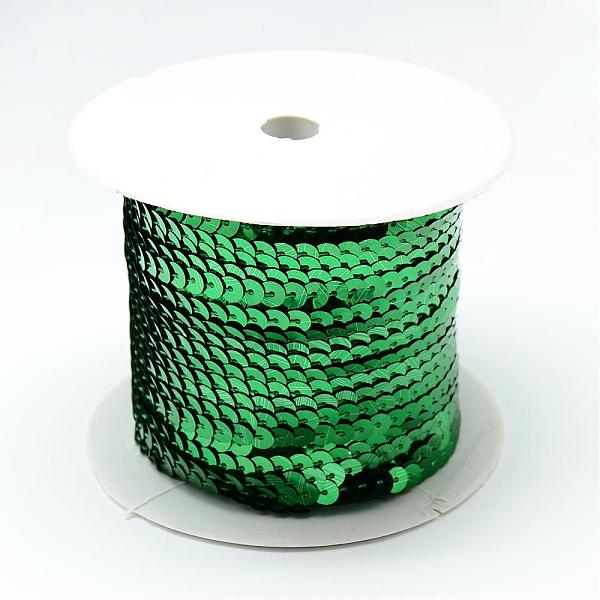 

PandaHall Plastic Paillette Beads, Sequins Beads, Ornament Accessories, Flat Round, Green, 6mm, about 100yards/roll Plastic Flat Round Green