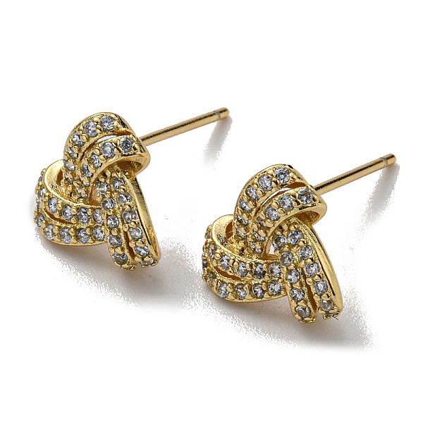 

PandaHall Rack Plating Brass Triangle Stud Earrings with Cubic Zirconia, Lead Free & Cadmium Free, Real 18K Gold Plated, 9x10.5mm Cubic...