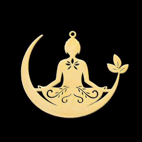 

PandaHall 201 Stainless Steel Pendants, Laser Cut, Yoga, Golden, 38.5x45x1mm, Hole: 1.6mm 201 Stainless Steel Human