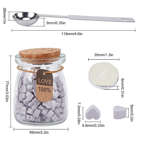 

PandaHall CRASPIRE Sealing Wax Particles Kits for Retro Seal Stamp, with Stainless Steel Spoon, Candle, Glass Jar, Thistle, 7.3x8.6x5mm..., Purple