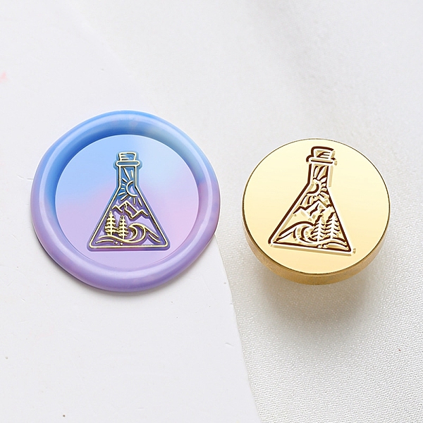 

PandaHall Wax Seal Brass Stamp Head, Bottle Pattern, for Wax Seal Stamp, Golden, 25x14.5mm, Hole: 7mm Brass Bottle