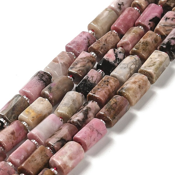 

PandaHall Natural Rhodonite Beads Strands, with Seed Beads, Faceted, Column, 8.5~11x5.5~6.5mm, Hole: 1mm, about 14~15pcs/strand, 7.48''...