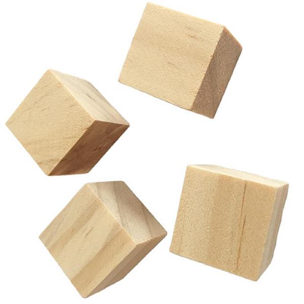 Unfinished Wood Craft Supplies, for DIY Accessories, Cube, PapayaWhip, 1.5x1.5x1.5cm, 50pcs/set