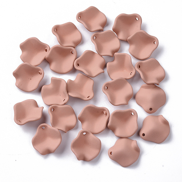 

PandaHall Spray Painted Acrylic Pendants, Rubberized Style, Petal, Light Salmon, 16x15x5~6mm, Hole: 1.4mm Acrylic Others Red