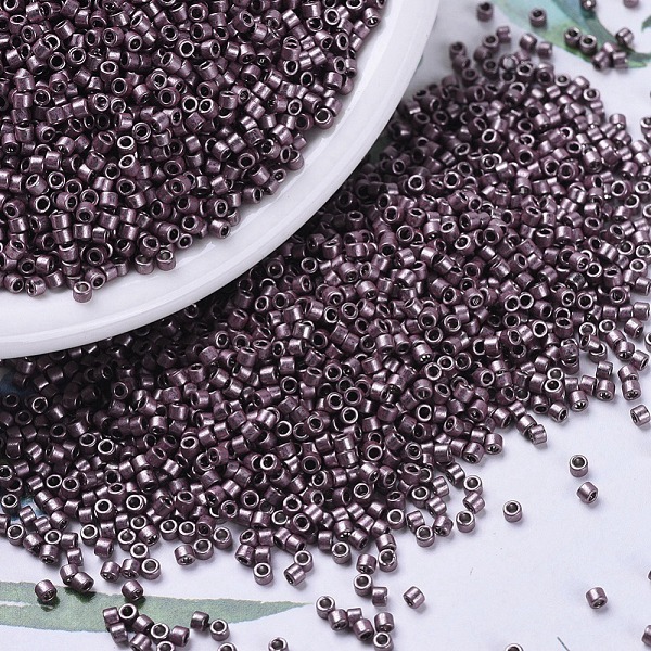 

PandaHall MIYUKI Delica Beads, Cylinder, Japanese Seed Beads, 11/0, (DB0462) Galvanized Dark Mauve, 1.3x1.6mm, Hole: 0.8mm, about..., Purple