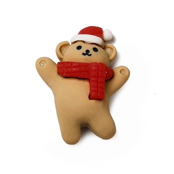 

PandaHall Christmas Theme Opaque Resin Cabochons, Bear Pattern, 27x22x8mm Resin Bear