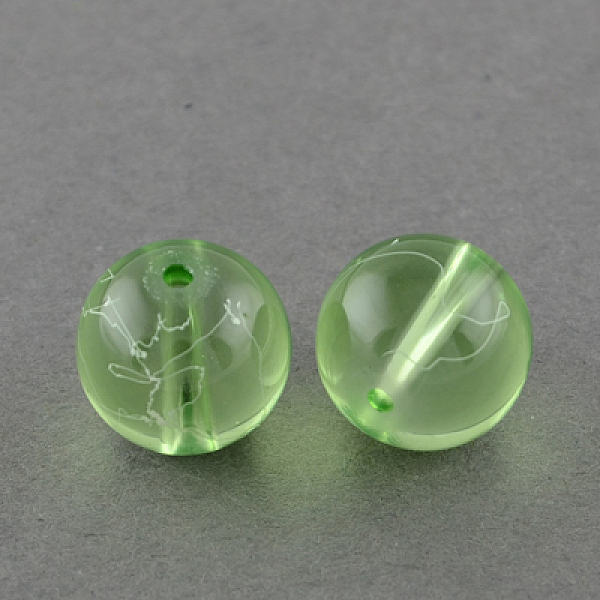 

PandaHall Drawbench Transparent Glass Beads Strands, Spray Painted, Round, Lime Green, 8mm, Hole: 1.3~1.6mm, 31.4 inch Glass Round Green