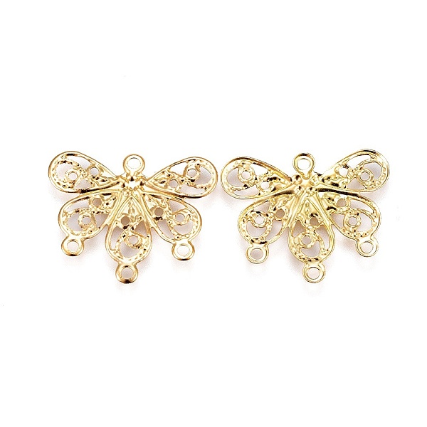 

PandaHall Iron Chandelier Components Links, Flower, Golden, 18x22x0.7mm, Hole: 1.4mm Iron Flower