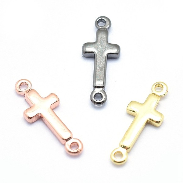

PandaHall Brass Links connectors, Lead Free & Cadmium Free & Nickel Free, Sideways Cross, Mixed Color, 13.5x5x1.5mm, Hole: 0.8mm Brass Cross
