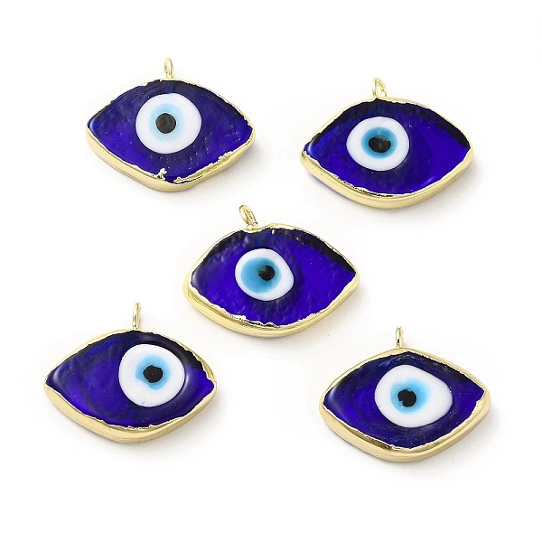 

PandaHall Handmade Lampwork Pendants, with Rack Plating Brass Findings, Long-Lasting Plated, Evil Eye, Medium Blue, 17~18x21~22x4~4.5mm...