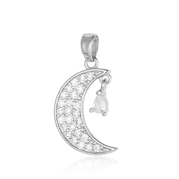

PandaHall Brass Micro Pave Clear Cubic Zirconia Pendants, Moon Charms, Platinum, 20x12x1.8mm Brass+Cubic Zirconia Moon Clear