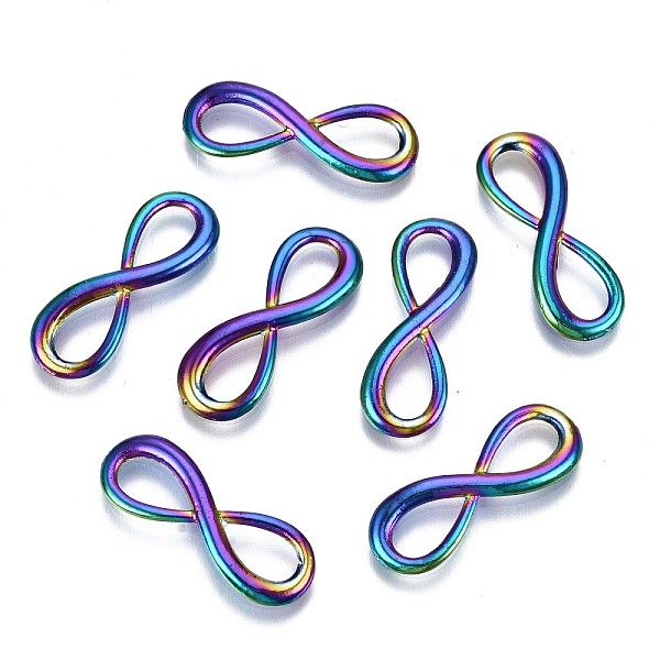 

PandaHall Alloy Links Connectors, Cadmium Free & Lead Free, Infinity, Rainbow Color, 23x8x2mm Alloy Infinity