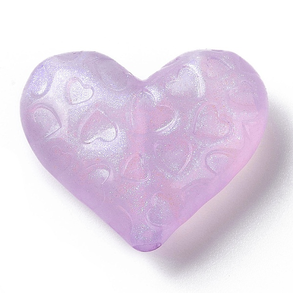 

PandaHall Luminous Acrylic Beads, Glitter Beads, Glow in the Dark, Heart, Plum, 24x29x10mm, Hole: 2mm, about 115pcs/500g Acrylic Heart..., Purple